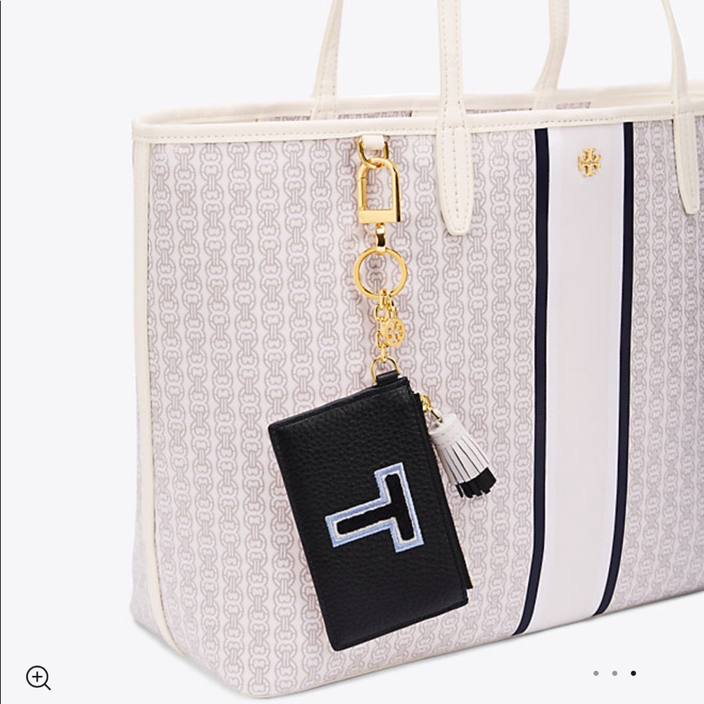 Tory Burch Monogram Card Case Key Fob